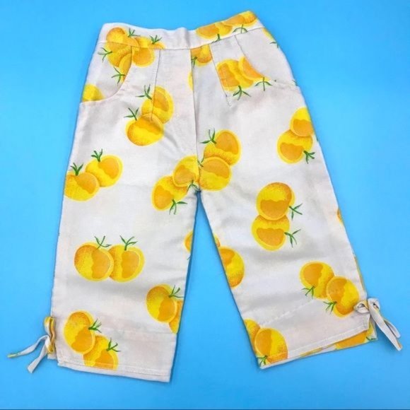Vintage Fruit Children’s Pants‎ Summer White Yellow - Picture 1 of 5